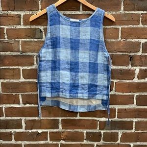 Wilfred le fou blue gingham Heloise tank XXS